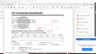 how to configurate the internal Oscillator of the PIC16F887 using MPLAB