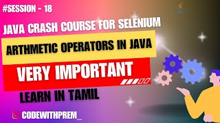 Arithmetic operators in java | 18 | code with prem #codewithprem #tamil