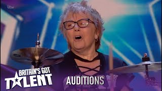 77 Year Old Drummer Leaves Simon Cowell Speechless! ROCK N' ROLL!| Britain's Got Talent 2020