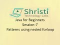 Java for Beginners Session-7 Patterns using nested forloop