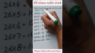 math trick for learning 26 times table #viral #trending #tricks #tables #youtubeshorts