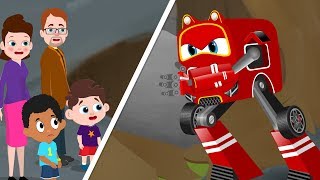 Red Supercar Baby Rikki vs Big Landslide | Kids Cartoon Songs & Rhymes