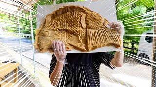 How to make the largest taiyaki fish-shaped sweet bean pancake in the world？世界一大きなたい焼きの作り方は？ 丸子峠鯛焼き屋