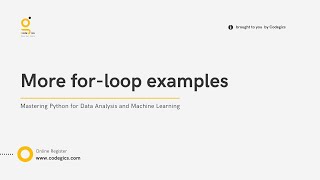 Module 3: More for-loop examples