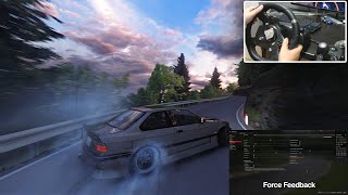 Drifting the Cleanest BMW E36 M3 Mod on Touge + My Logitech G920 Steering Wheel Settings