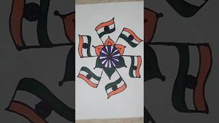 7-4 Cross dots REPUBLIC DAY kolam #Republicday special kolam #Flag 🇮🇳 Muggulu #republicday Rangoli