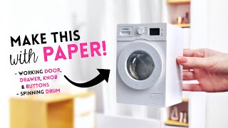 DIY Mini WASHING MACHINE for Barbie dolls | How to make a DOLLHOUSE MINIATURE laundry machine