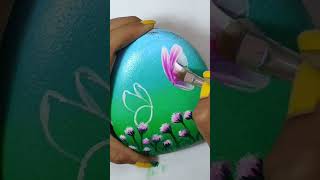 Easy way to Paint One Stroke Butterfly Painting on Rock 🦋