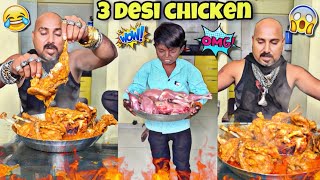 3 Desi Chicken Eating l Ulhas Kamathe l Chicken Leg Piece