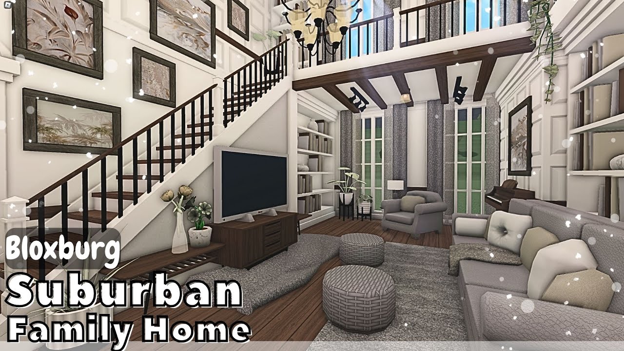 BLOXBURG: Suburban Family Home Speedbuild (interior + Full Tour) Roblox ...