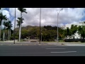 aloha bus in front of the state capital waiting.