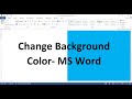 Ms Word Background Color Change