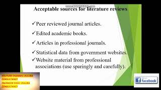 RESEARCH: Acceptable sources for literature reviews.