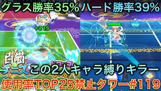 【キャラ縛り】白波リルテットとマーメイドエクセリアキャラ縛りじゃ止められない！？使用率TOP25禁止タワー#119【白猫テニス】