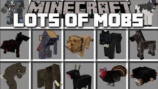 Minecraft LOTS OF MOBS MOD / FIGHT AGAINST TIGERS AND ELEPHANTS!! Minecraft