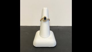 14K Yellow Gold Sapphire and Diamond Ring