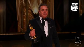 Brendan Fraser gets emotional over comeback Best Actor win at 2023 Oscars | New York Post