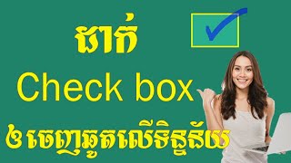 របៀបដាក់ Check box កំណត់ឲចេញឆូតនៅលើទិន្នន័យ