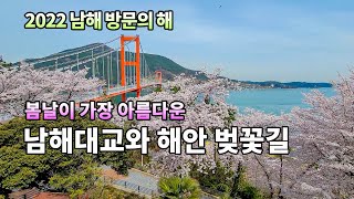 [벚꽃] 남해대교와 해안 벚꽃길/봄날이 가장 아름다운 남해대교/남해 충렬사