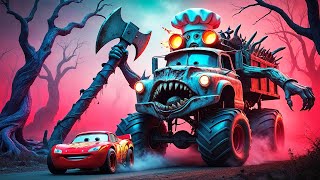 Big \u0026 Small vs Epic Escape: Lightning McQueen VS BUTCHER ZOMBIE MONSTER Cars Eater BeamNG.drive