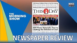 PDP WARNS MATAWALLE, VOWS TO CHALLENGE HIS DEFECTION IN COURT - DAILY NEWSPAPER REVIEW