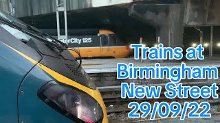 Trains at Birmingham New Street 29/09/22