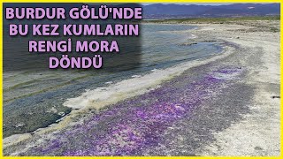 Burdur Gölü Sahili Mor Renge Büründü