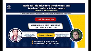 Live Interaction:NISHTHA 2.0 (Secondary Level)-Course 1:Curriculum and Inclusive Education (English)