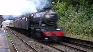 LMS Stanier Class 8F 48151 at speed on The Fellsman at Pleasington 6th August 2014