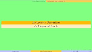 Arithmetic Operations on Integer and Double Data Type | Java Programming | program 09 and program 10