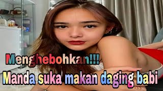 Heboh! Amanda hoby makan daging babi