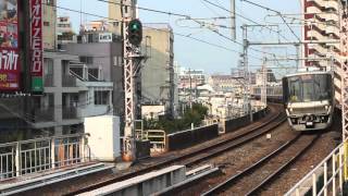 223系0番台 転落防止幌付き車 関空・紀州路快速天王寺行き 大阪環状線寺田町駅到着