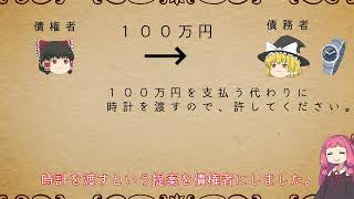 民法を１条から順に解説するよ！　第４８２条　代物弁済　【民法改正対応】【ゆっくり・VOICEROID解説】