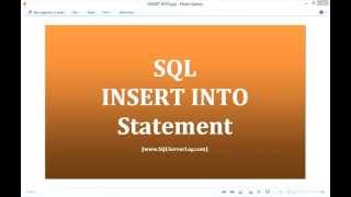 23 - SQL INSERT INTO Statement - Learn SQL from www.SQLServerLog.com [HD]