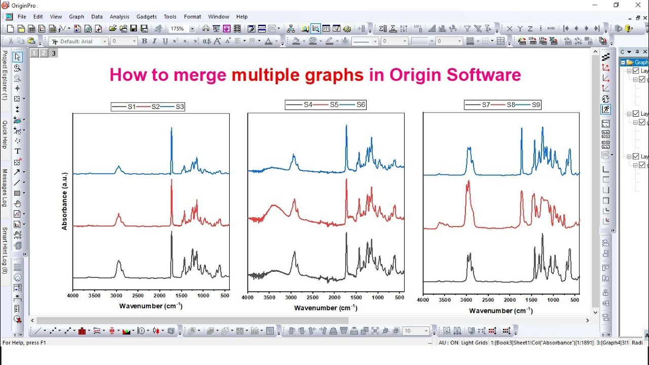 How To Merge Multiple Graph Using Origin Software Youtube