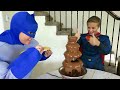 GIANT CHOCOLATE FOUNTAIN Battle! Egg Hunt! + Candy + Surprise Funny