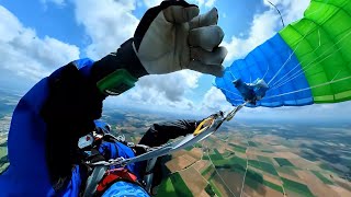 Skydiving malfunction, flat spin \u0026 cutaway - 360 camera footage