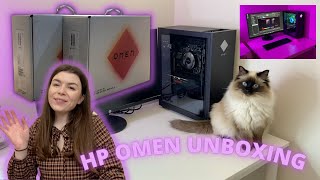 UNBOXING AND SETUP OF MY HP OMEN DESKTOP GAMING PC! + MONITOR UNBOXING | 2022!