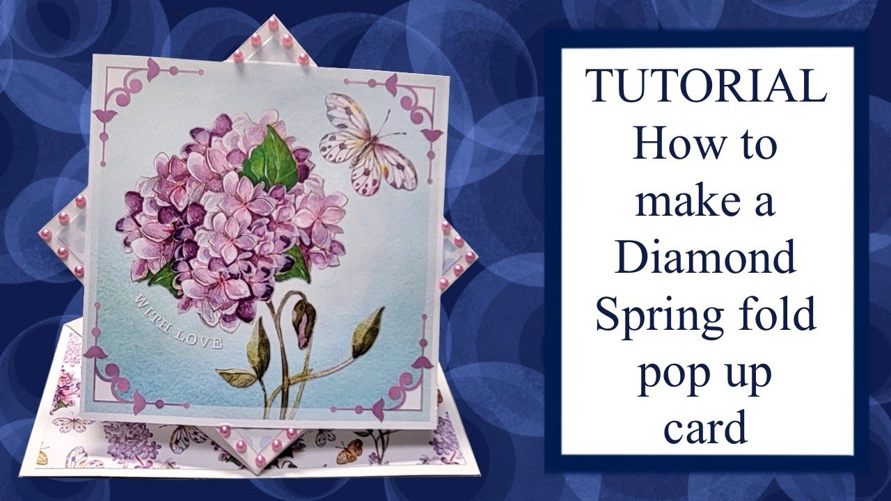 How To Tutorial Diamond Spring Fold Pop Up Card Making Diy Craft Fun