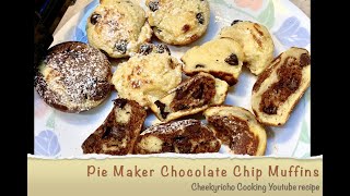 Chocolate Chip Muffins Pie maker Cheekyricho Cooking youtube video recipe. ep. 1,344