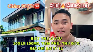 ❤️BIỆT THỰ SIÊU PHẨM❤️💫 2 TẦNG 🔑PHONG CÁCH HIỆN ĐẠI🌟⚡️TẶNG NỘI THẤT💫10x10 100M2 CHỈ 8.6 TỶ TL