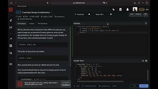 CodeWars || Counting Change Combination || JavaScript || Code Challenge