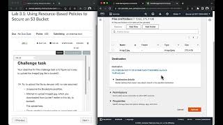 AWS Academy Cloud Security Lab 3.1: Using Resource-Based Policies to Secure an S3 Bucket