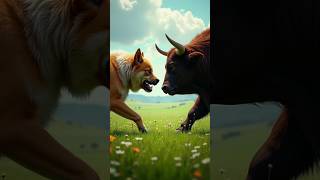 A powerful cow 🐮 and a powerful dog 🐕 beautiful Story #facts #dogbreeder #amazingcow #america #usa