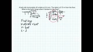 horizontal projectile motion example #1