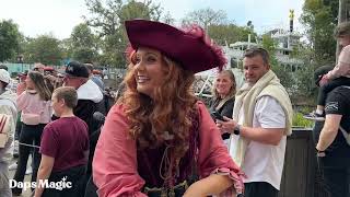Captain Jack Sparrow & Redd on Tom Sawyer Island Rafts | Disneyland Resort 2024