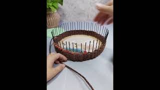 handmade Retro Shallow Basket #handmade #diy #knitting #create #craft #shortsvideo #shorts