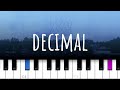 Decimal ~ Novo Amor (piano tutorial)