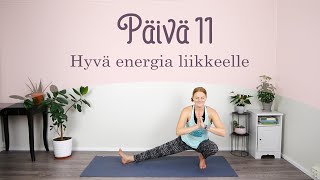 Kotona 30 päivän joogahaaste | Päivä 11 | Hyvä energia liikkeelle