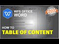 WPS Office Word How To Create Table Of Contents Tutorial